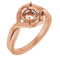 10K Rose 6.5mm Round Ring Mounting