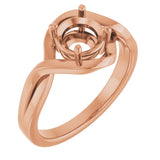 14K Rose 6.5mm Round Ring Mounting