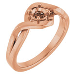 18K Rose 4.1mm Round Ring Mounting