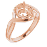 10K Rose 7mm Round Ring Mounting