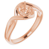 10K Rose 5.2mm Round Ring Mounting