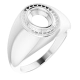 Platinum 8x6 mm Oval Halo-Style Ring Mounting