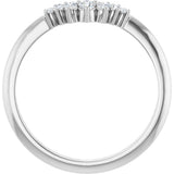 14K White Gold 1/8 CTW Natural Diamond Contour Band