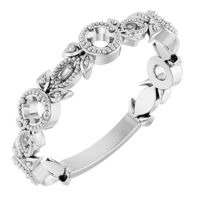 Platinum Leaf Ring Mounting
