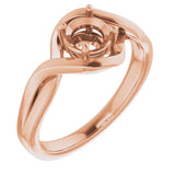 18K Rose 5.5mm Round Ring Mounting