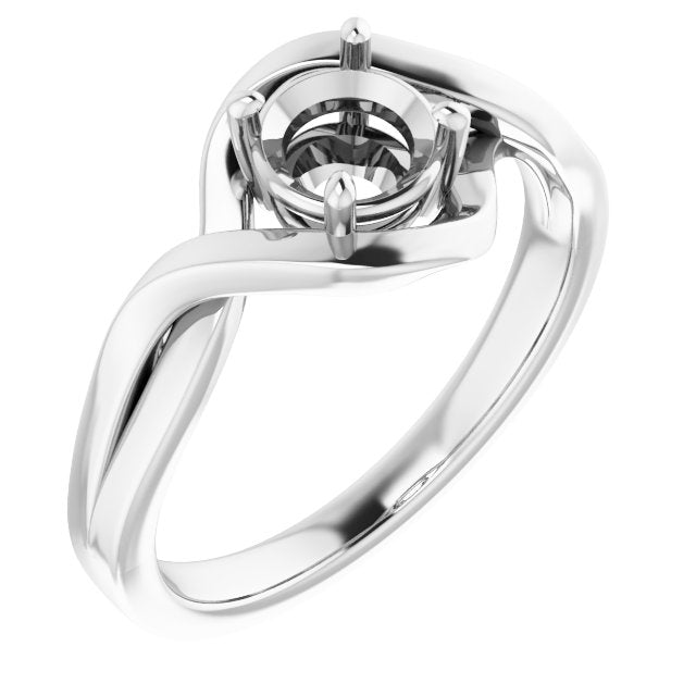 14K X1 White 5.5mm Round Ring Mounting