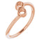 14K Rose Round Two-Stone Ring Mounting