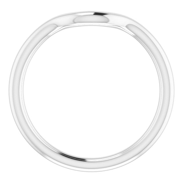 10K White Gold Band for 6.5mm Round Ring