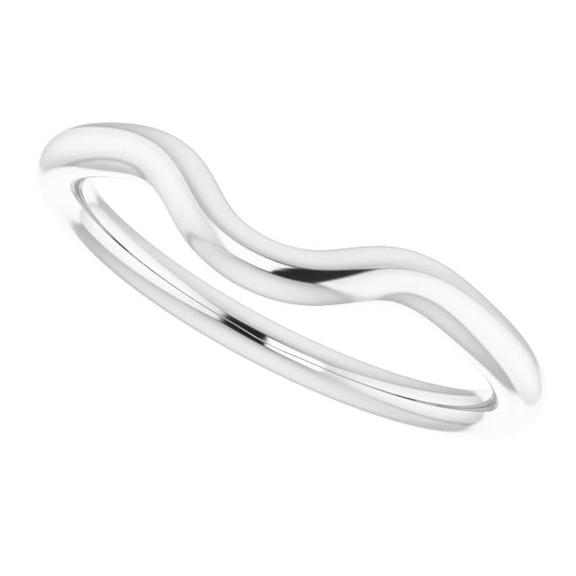 10K White Gold Band for 6.5mm Round Ring