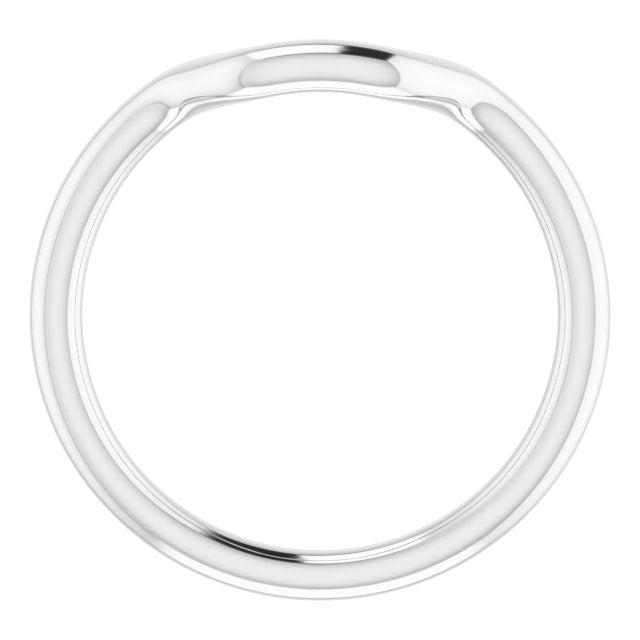14K White Gold Band for 8x6 mm Emerald Ring