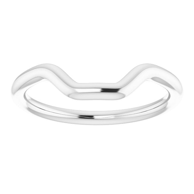 14K White Gold Band for 8x6 mm Emerald Ring