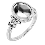 Palladium 10x8 mm Oval Ring Mounting