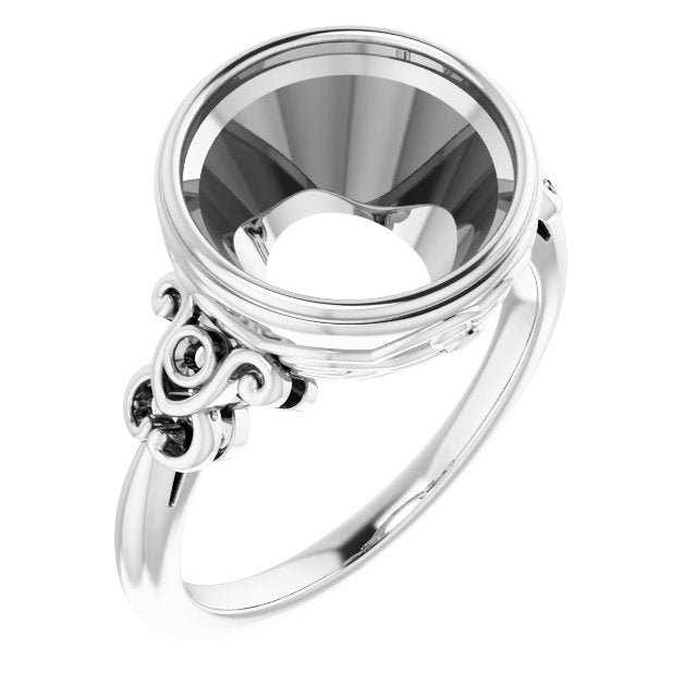 18K X1 White 11mm Round Ring Mounting