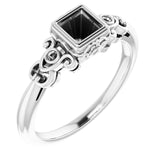 Palladium 4mm Square Ring Mounting
