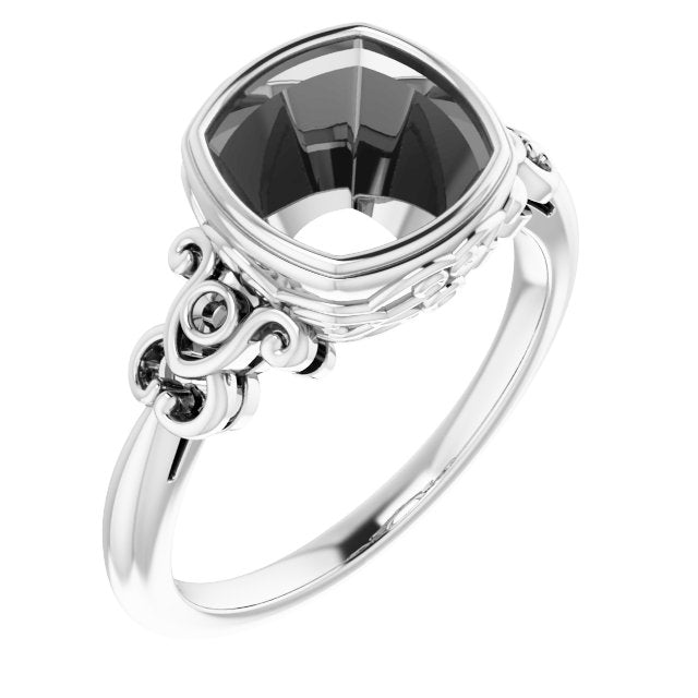 Palladium 8mm Cushion Ring Mounting