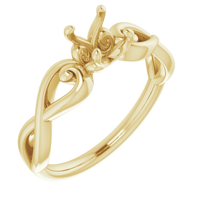18K Yellow 5.5 mm Round Ring Mounting