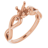 14K Rose 5.8mm Round Ring Mounting