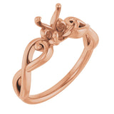 10K Rose 6.5mm Round Ring Mounting