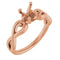 10K Rose 6.5mm Round Ring Mounting