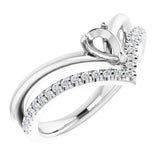 Sterling Silver 1/6 CTW Natural Diamond Semi-Set Negative Space Ring