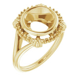 14K Yellow 8.8mm Round Ring Mounting