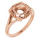 14K Rose 6mm Cushion Ring Mounting