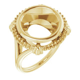 10K Yellow 12mm Round Ring Mounting