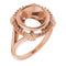 10K Rose 9.4mm Round Ring Mounting