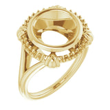 14K Yellow 9.4mm Round Ring Mounting