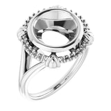 18K White 9.4mm Round Ring Mounting