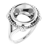14K X1 White 11mm Round Ring Mounting