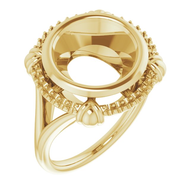 10K Yellow 11mm Round Ring Mounting