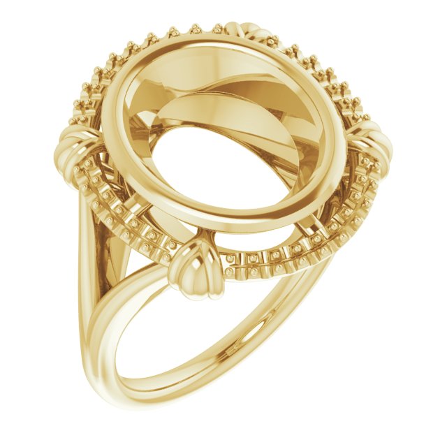 10K Yellow 12x10 mm Oval Ring Mounting