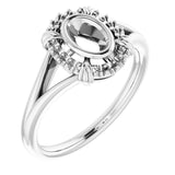 Sterling Silver 6x4 mm Oval Ring Mounting