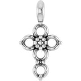 Platinum 2mm Round Cross Pendant Mounting