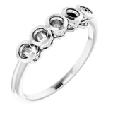 Sterling Silver Five-Stone Bezel Set Ring Mounting