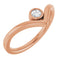 14K Rose 1/10 CTW Natural Diamond Bezel Set V Ring
