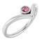 Platinum Natural Pink Tourmaline Bezel Set V Ring
