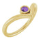 14K Yellow Natural Amethyst Bezel Set V Ring