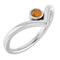 Platinum Natural Citrine Bezel Set V Ring