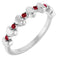 Sterling Silver Natural Ruby Heart Stackable Ring