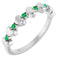 Sterling Silver Natural Emerald Heart Stackable Ring