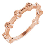 14K Rose Bezel Set Bar Ring Mounting