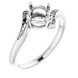 18K White 6mm Round Ring Mounting
