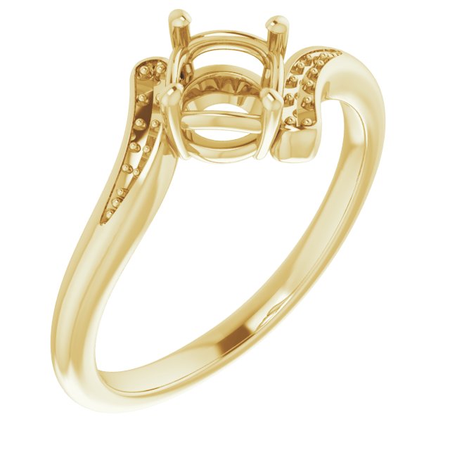 18K Yellow 5.5 mm Round Ring Mounting