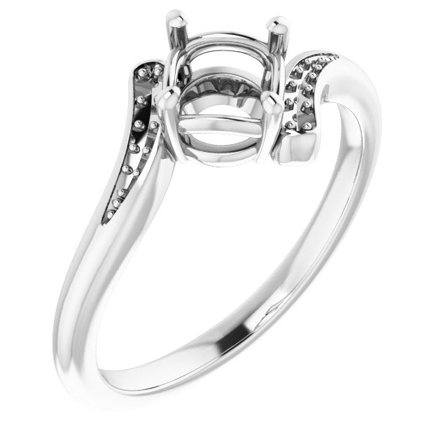 14K X1 White 5.8mm Round Ring Mounting