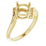18K Yellow 7.4mm Round Ring Mounting