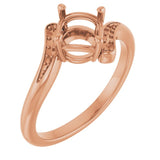 10K Rose 6.5mm Round Ring Mounting