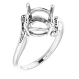 14K White 9mm Round Ring Mounting