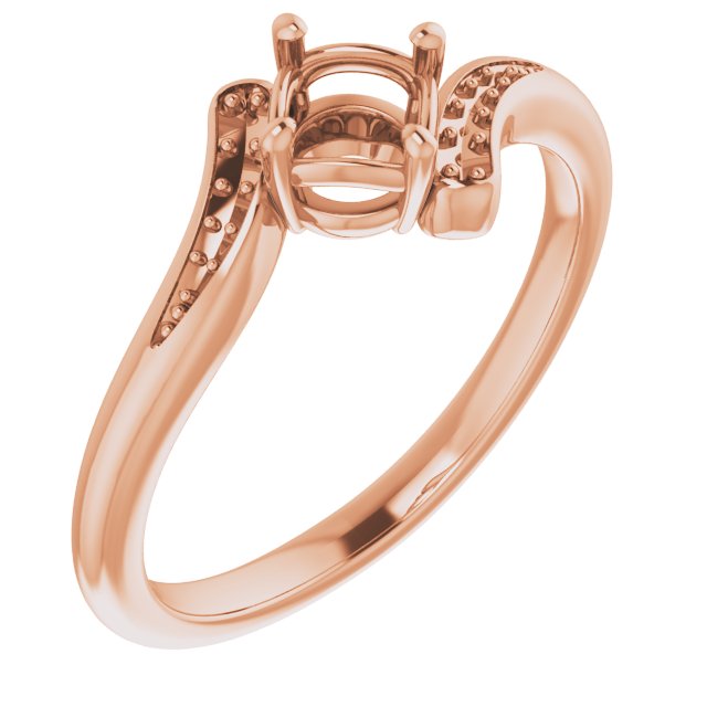 18K Rose 4.8mm Round Ring Mounting